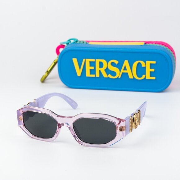 Versace KIDS Sunglasses Transparent Lavender Grey Rectangle VK4429U 552687 - Picture 2 of 10